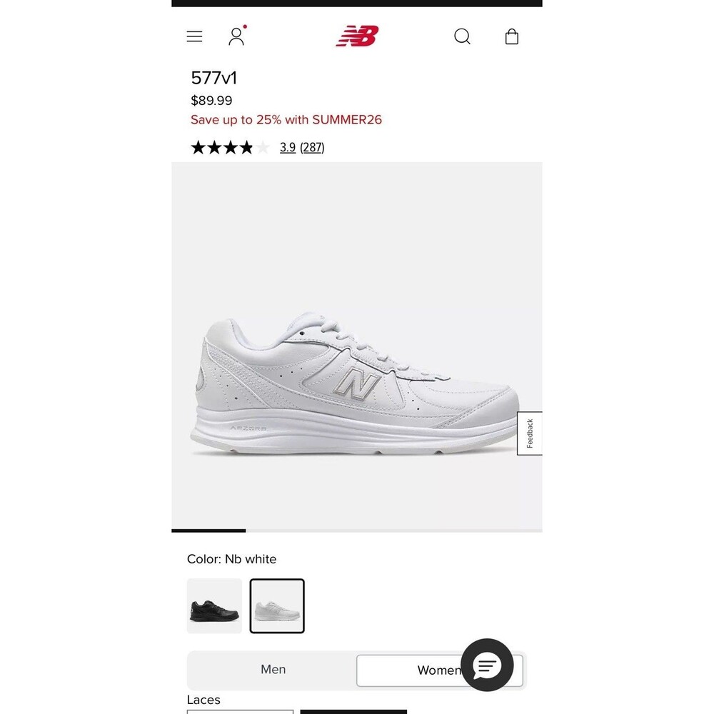 New Balance 577v1 White Sneakers Size 6.5